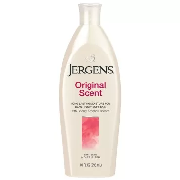 Jergens Original Scent Dry Skin Moisturizer, 10 Ounce Body Lotion, with HYDRALUCENCE blend and Cherry Almond Essence, for Long Lasting Skin Hydration