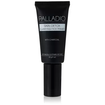 Palladio Skin Detox Clarifying Face Primer with Charcoal, creates a smooth base for makeup application, protects skin, provides long wear flawless glam look, 1 ounce