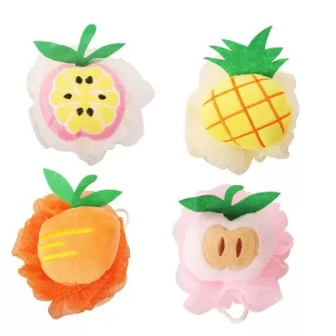 Rocutus 4pcs Child Bath Shower Sponge Pouf Loofahs...