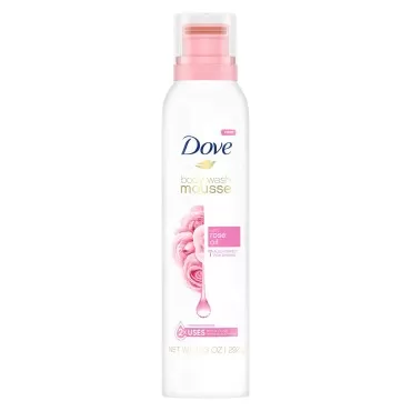 Unilever Dove Body Wash Mousse with Rose Oil Effectively Washes Away Bacteria While Nourishing Your Skin 10.3 oz