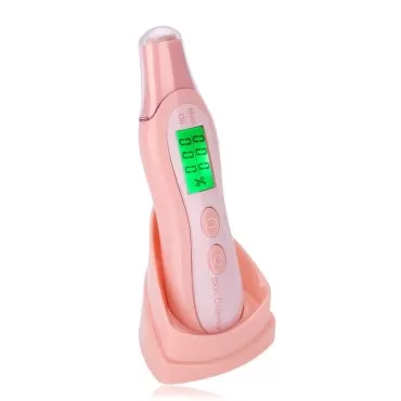 Salmue LCD Digital Skin Analyzer, Moisture Water Oil Monitor for Skin Care, High Sensitive Facial Skin Tester USB Digital Measuring Device for Home Traveling Beauty Salon SPA Girls&Women(Pink)