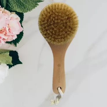 Dry Brushing Skin Brush with Short Handle, Exfolia...