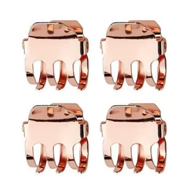 Kitsch Small Hair Clips for Women - Recycled Plastic Small Claw Clips & Mini Claw Clips for Hair, Mini Hair Clips for Thin Hair, Tiny Jaw Clip for Hair | Hair Clips Small Claw, 4 Pcs Rose Gold