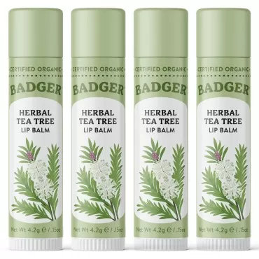 Badger - Herbal Lip Balm, Tea Tree & Lemon, Certif...