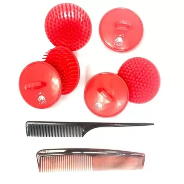 G.B.S Soft Red Scalp Massager Soft Pocket Comb 7in...