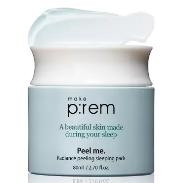 MAKEPREM Peel Me. Radiance Peeling Sleeping Pack 2.70 fl. oz. Overnight Facial Treatment - Hypoallergenic PHA, Peeling, Moisturizing. by MAKE P:REM