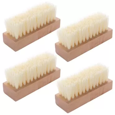 4 Pack Wooden Nail Brush, Non-Slip Fingernail Hand...