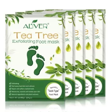 Foot Peel Mask - 5 Pack of Tea Tree Foot Mask - Re...