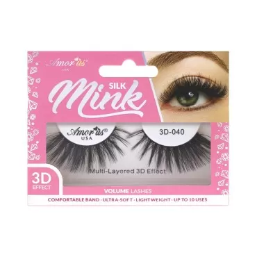 Amorus 3D Hand made Faux Mink Black Lashes #40 Nat...