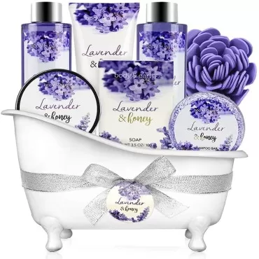 Bath and Body Gift Set - Lavender Gift Baskets for...