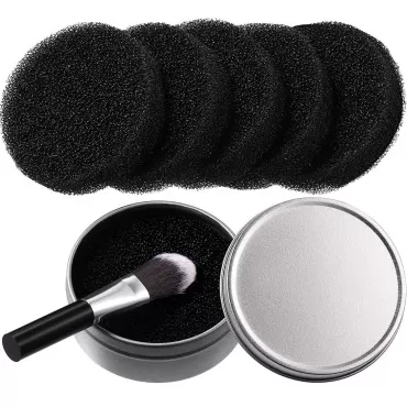 Makeup Brush Cleaner 2 in 1 Color Removal Sponge f...