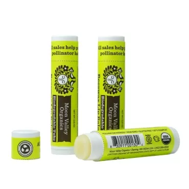 Moon Valley Organics Beeswax Lip Balm for Moisturizing Lips and Cuticles (TROPICAL COCONUT LIME, 3-Pack)