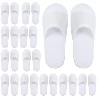 Elcoho 12 Pairs Open Toe Spa Slippers White Spa Ho...