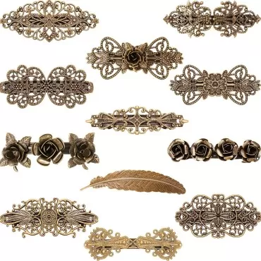 12 Pieces Vintage Metal Hair Clips Retro French Ha...