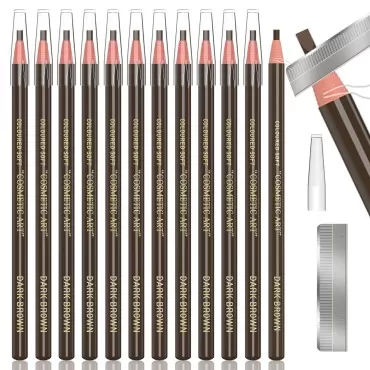 12 Piece Dark Brown Colour Waterproof Eyebrows Pen...