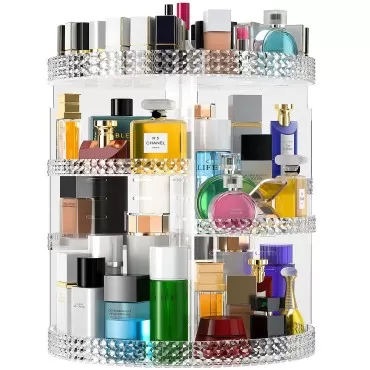 360 Rotating Makeup Organizer Countertop, Clear Ac...