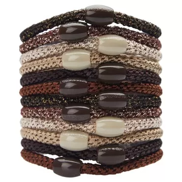L. Erickson Grab & Go Ponytail Holder, Mocha, Set of Twelve - Exceptionally Secure with Gentle Hold