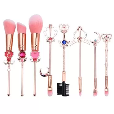 Sailormon Makeup Brushes Set - 8pcs Cosmetic Makeup Brush Set Professional Tool Kit Set Pink Drawstring Bag Included (8pcs makeup brushes)