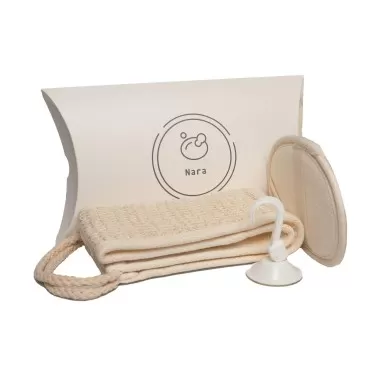 Nara Loofah (lufa) Sponge Set : one face Sponge, o...