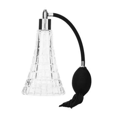 Crazy Sales Refillable Glass Perfume Bottle with Antique Black Bulb Sprayer with Tassel 75ml