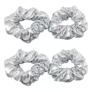 4 Pack Metallic School Performance Hair Scrunchies...