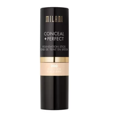 Milani Conceal + Perfect Foundation Stick - Porcelain (0.46 Ounce) Vegan, Cruelty-Free Cream Foundation - Cover Under-Eye Circles, Blemishes & Skin Discoloration for a Flawless Finish
