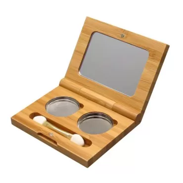 1 Piece Bamboo Empty Eye Shadow Case Box Double Gr...