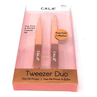 Cala Rose gold tweezer duo...