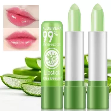 2 Pack Aloe Vera Lipstick, Firstfly Long Lasting N...