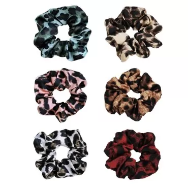 6 Pack Women's Animal Style Leopard Print Hair Scr...