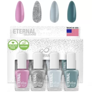 Eternal Nail Polish Set 4 Piece Kit: Long Lasting, Quick Dry and Cruelty Free. Made in USA - 0.46 Fluid Ounces Each (Unicorn in the Clouds)