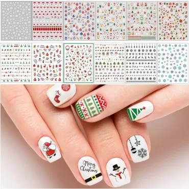 Adurself 1000+ Patterns Christmas Nail Art Decals ...