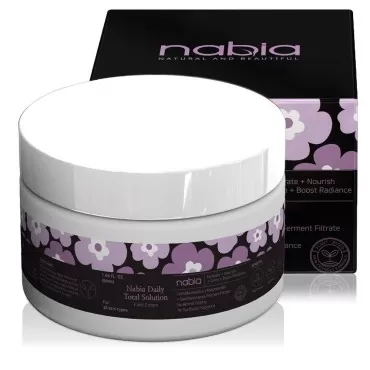 Nabia Moisturizing Face Cream with Cica, Vitamin B3, Hyaluronic Acid, Saccharomyces and Natural Lavender Scent, white, 1.69 Fl Oz