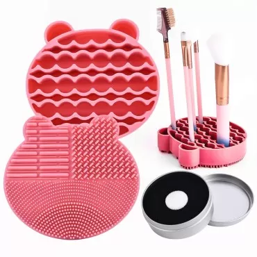 Silicon Makeup Brush Cleaning Mat with Brush Dryin...