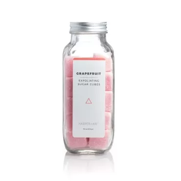 Harper + Ari Sugar Scrub Cubes (Grapefruit 18 Cubes/16oz), Exfoliating Body Scrub in Single Use Size, Soften and Smooth Skin with Shea Butter and Aloe Vera