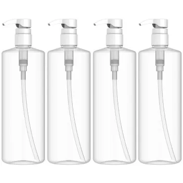 EZPRO USA Empty Shampoo Pump Bottles 32 oz BPA Free, PET Plastic Cylinder Refillable Bottle Springless Pump - for Lotions, Soaps, Oils, Sauces, DIY Laundry Detergent, Pack of 4