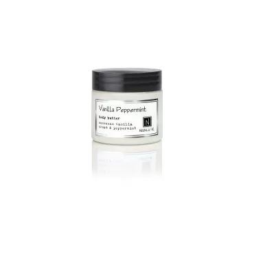 Nabila K Body Butter - Daily Moisturizer for Body Care - Skin Hydrating Deep Moisturizing - Natural Ingredients - Vanilla & Peppermint - 2 oz