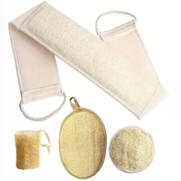 Loofa Body Scrubber - 4 PCS Exfoliating Loofah Bac...