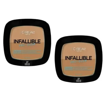 Pack of 2 L'Oreal Paris Infallible Pro Glow Lasting Glow Powder, Creme Cafe (27)