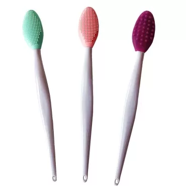 3 PCS Lip Scrub Brush, Double-Sided Mini Silicone ...