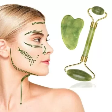 Jade Roller for Face - Gua Sha - Lymphatic Drainag...