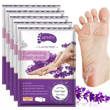 Foot Peel Masks for Dry Cracked Feet 5 Pack ,Exfol...