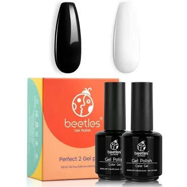 Beetles Gel Nail Polish Kit- 2 Pcs 15ml Black And ...