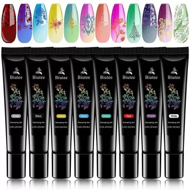 Biutee Nail stamping polish gel Pack of 8 Colors 8...