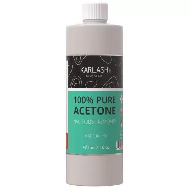 Karlash Professional 100% Pure Acetone Polish Nail Remover 16 oz - Quick, Professional Nail Polish Remover - For Natural, Gel, Acrylic, Sculptured Nails