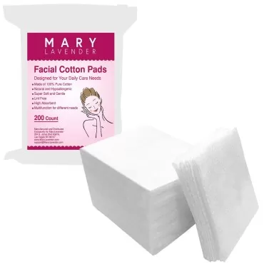 MARY LAVENDER Stretchable 100% Cotton Pads 4-Layer...