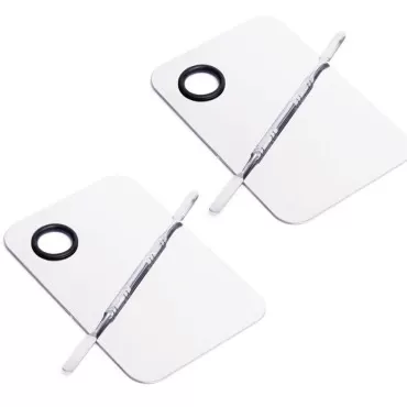 2 Pcs Stainless Steel Cosmetic Makeup Palette, Pro...