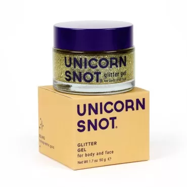 Unicorn Snot Holographic Face Glitter & Body Glitter Gel: Glitter Makeup, Hair Glitter, Stocking Stuffers, Christmas Glitter Makeup for Holiday - Vegan & Cruelty Free, 1.7 oz Gold Glitter (Bling)