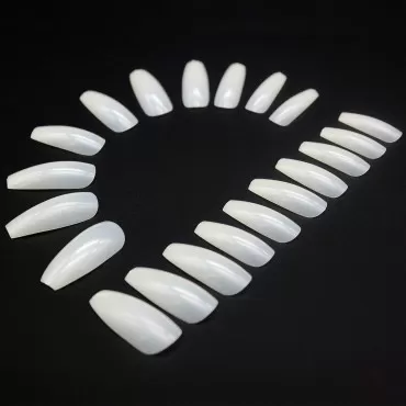 Enkarl Fake Nail Tips 1200 Pcs Coffin Nails 2 Styles 10 Sizes of Artificial False Nails for Nail Salons and Home DIY Nail Art (Natural)