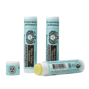 Moon Valley Organics Beeswax Lip Balm for Moisturizing Lips and Cuticles (COOL MINT VANILLA, 3-Pack)
